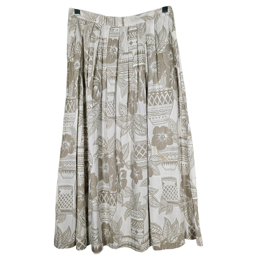 Alfred Dunner Skirt Women's 8 Oatmeal Geometric AOP Peasant‎ Fairy Boho Festival